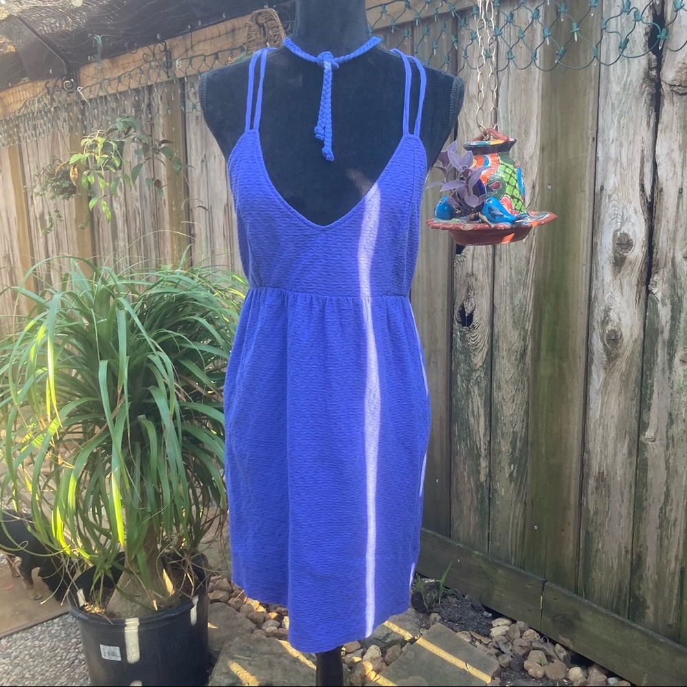 O’Neill summer dress, size L, Cobalt blue, with Crochet T-back detailing, EUC